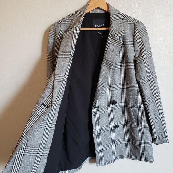 Madewell Caldwell Double-Breasted Oversized Blazer in Plaid Size Women's Small - Picture 7 of 12